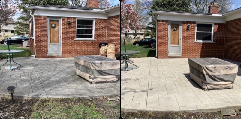 Patio before and after